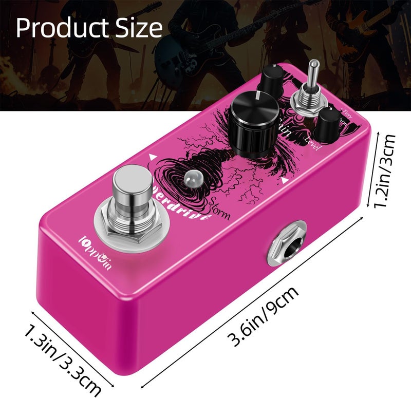 IOppWin Tube Screamer Overdrive Guitar Pedal - Dual Modes (Warm/Hot), Metal Housing, True Bypass, LED Status Indicator - Image 2